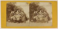 Wine Table Games Cards France Photo Stereo PL53L3n43 Vintage Albumin c1865