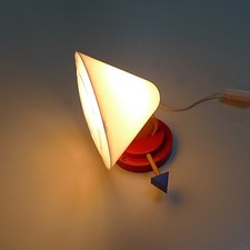 Vintage 1970s IKEA 1980s Design Wooden Plastic Sconce Lamp