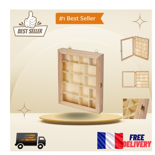 Vitrine murale bois 23x28cm - en,