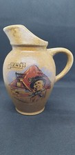 Cruche ancienne souvenir Lens – mineur & terril – grès vernissé