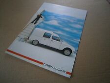 Car catalogue pub prospectus brochure: Citroën Acadiane