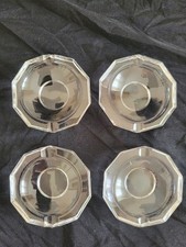 Lot, 4 Vintage Individual Ashtrays, Val Saint Lambert, Crystal