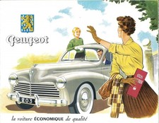 Catalogue brochure Peugeot 203 1954 FR - avec feuillet coupé / transformables