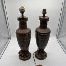 Paire Pieds Lampes Laiton