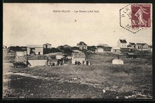 Old postcard Pirou-Plage, Les Chalets, south side 