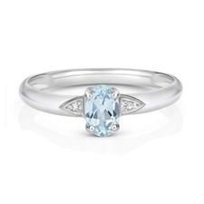 Bague véritable aigue-marine