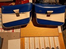 Paire de sacoches vintage bleu