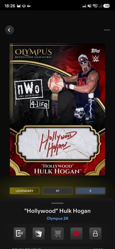 Hulk hogan 5cc legendary topps - hulk,