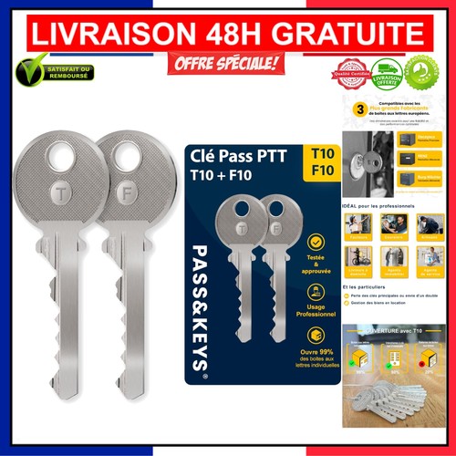 Clés pass ptt t10 f10 - +, pour