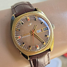 Vintage ENICAR men's automatic watch 167-01-25 day/date Swiss made 1970s
