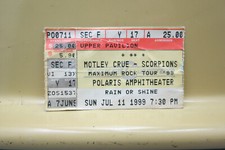 Motely Crue / Scorpions Ticket Stuv Maximum Rock Jul 1999 Polaris Amphitheater