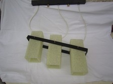 ARLUS / LUNEL SUSPENSION CASCADE LUSTRE 3 FEUX REFLECTEUR PERPLEX   1950 / 60s