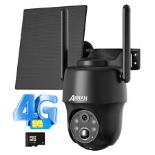 ANRAN 4G LTE Caméra de sécurité batterie solaire carte SIM 32Go Extérieur 360°