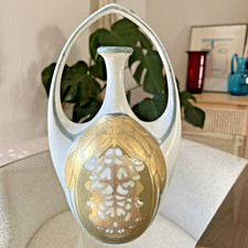 Amphora Art Nouveau Wisteria Vase Signed 1916 Hand Painted Gilt Porcelain