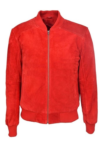 Blouson bomber rouge cuir - blouson,