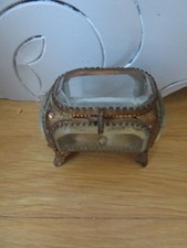 Superbe Boîte A Bijoux Française Antique NAPOLÉON, Verre Biseauté, Vers 1900