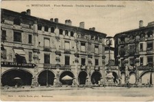 Old postcard Montauban Place Nationale, double row of cutlery FRANCE (1094515)