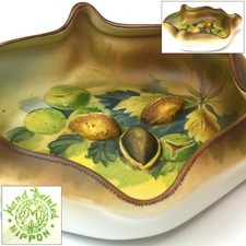Assiette céramique Noritake peinte à la main prune art 3D japonais ancien W7,...