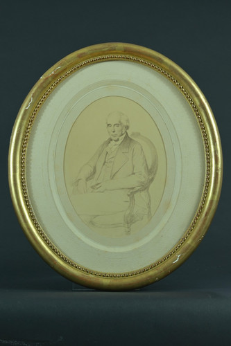 Ancien dessin portrait homme - dessin,