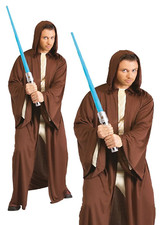 Adulte Jedi Déguisement Marron Noir Sith Costume Capuche Moine Star Wars Neuf