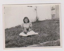 old photo ?️ girl with puppy complicity 1950s