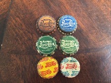 Pepsi Cola Bottle Caps Six Different