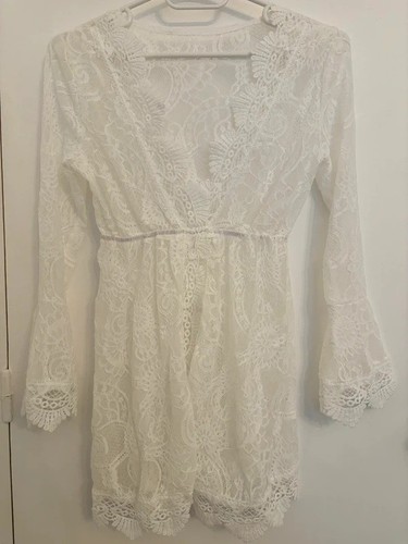 Robe plage dentelle blanche - de,