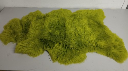Tapis peau mouton - peau, vert
