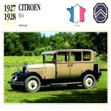 Citroen B14, 1927-1928. Classic Cars Collectors Club card