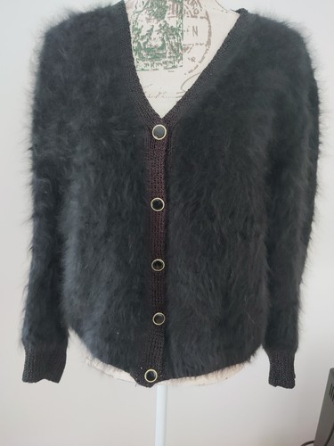 Cardigan gilet angora - angora, fuzzy