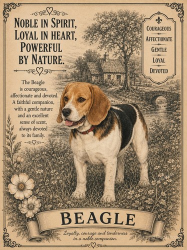 Affiche beagle chien - affiche,