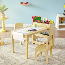 VEVOR 1 Table d’Enfant avec 2 Chaises Ensemble de Meuble d'Enfant avec Étagère