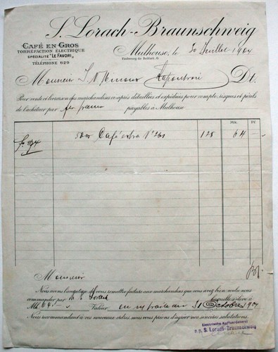 Facture 1904 mulhouse - 1904,