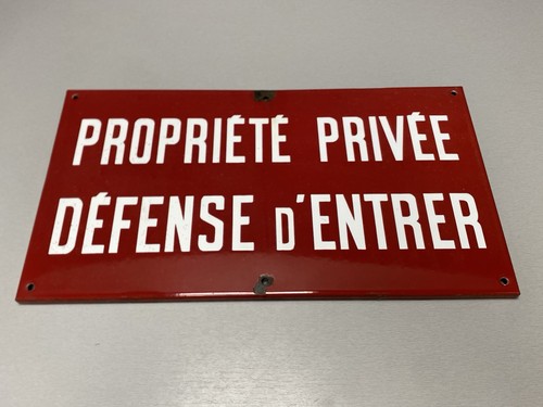 Ancienne plaque émaillée