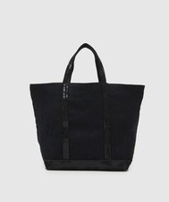 Sac à main cabas en lin noir