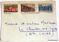 FRANCE OBLITERATE STAMPS ON LETTER 574