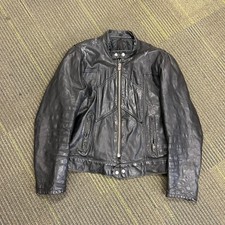 Vintage Honda Leather Jacket Mens 44 Black 1970s Cafe Racer Motorcycle