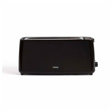 LIVOO Grille-pain 1 fente large 800W Noir Toaster Thermostat Réchauffage Décongé