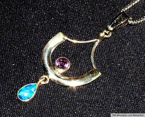 Pendentif opale feu - opale, +