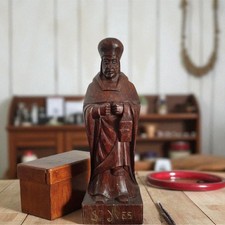 Statue en bois de Saint Yves patron des avocats 