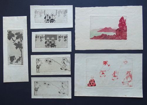 Lot gravures originales 20e - gravures,