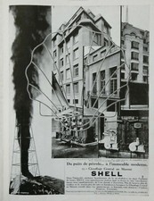 1930 SHELL OIL CENTRAL HEATING PRESS AD MODERN BUILDING