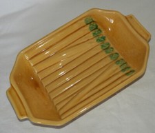 Plat à asperges vintage en BARBOTINE (très bon état) années 50-60