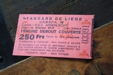 TICKET  )) STANDARD DE LIEGE V ANDERLECHT - 1/8 Coupe Belgique 1986/1987