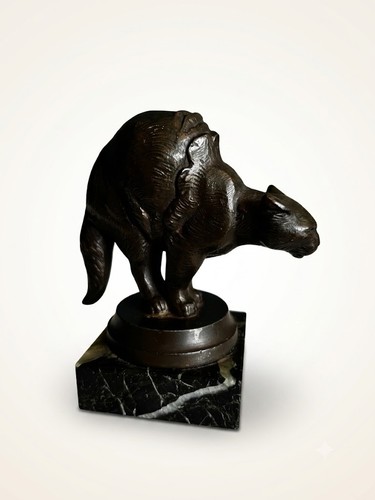 Ancienne sculpture chat - ancienne,