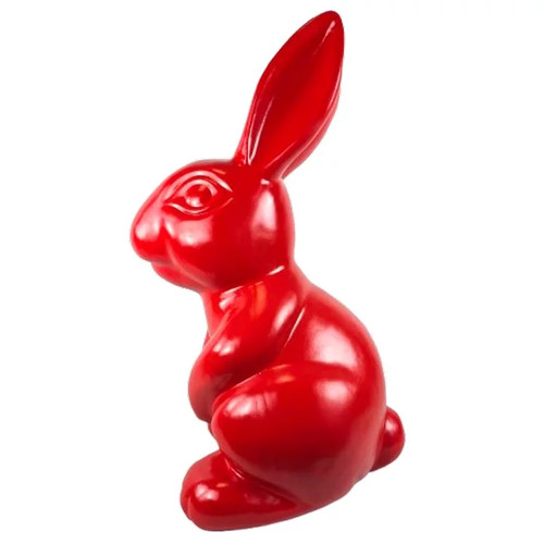Statue lapin résine xxl - résine, rouge