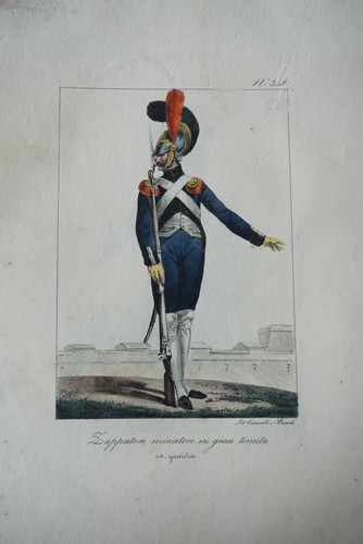 Litho couleur costume portrait - litho,