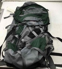 Osprey Mens Green Gray Adjustable Strap Outer Pockets Travel Hiking Backpack