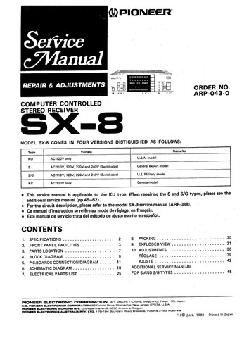 Manuel service pour - manuel, de