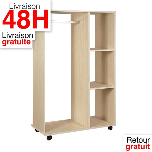 Homcom armoire penderie mobile - armoire,